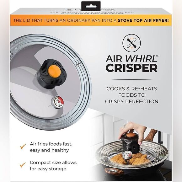 Sharper Image Air Whirl Crisper Stove Top Air Fryer Glass Stainless Steel - Picture 10 of 10
